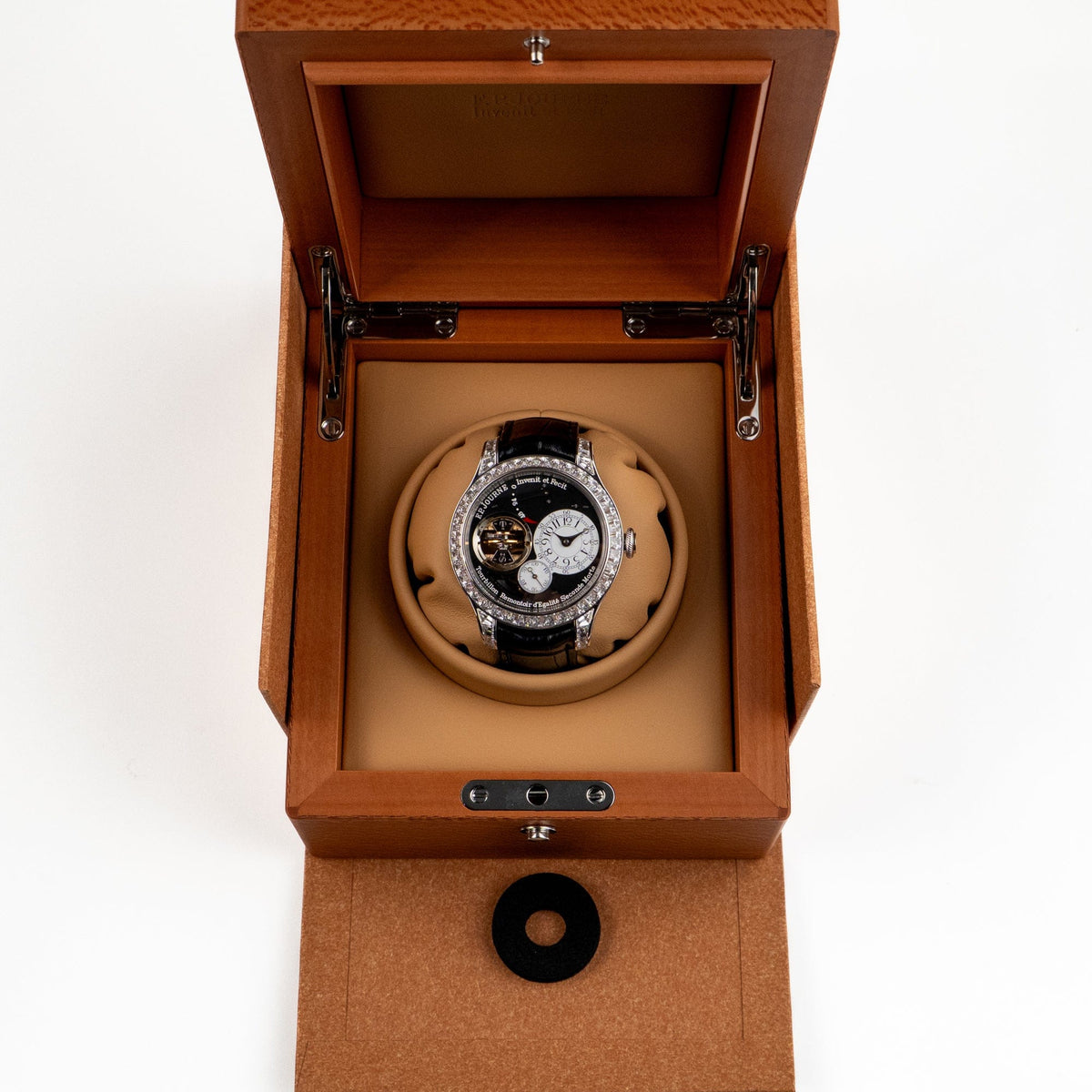 F.P.Journe Tourbillon Souverain Joaillerie Diamants Ref. TVJ Platinum Black Dial Diamond Bezel