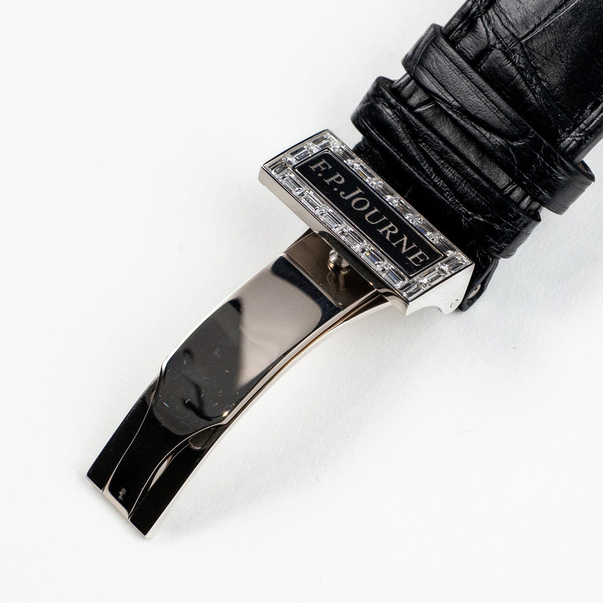 F.P.Journe Tourbillon Souverain Joaillerie Diamants Ref. TVJ Platinum Black Dial Diamond Bezel