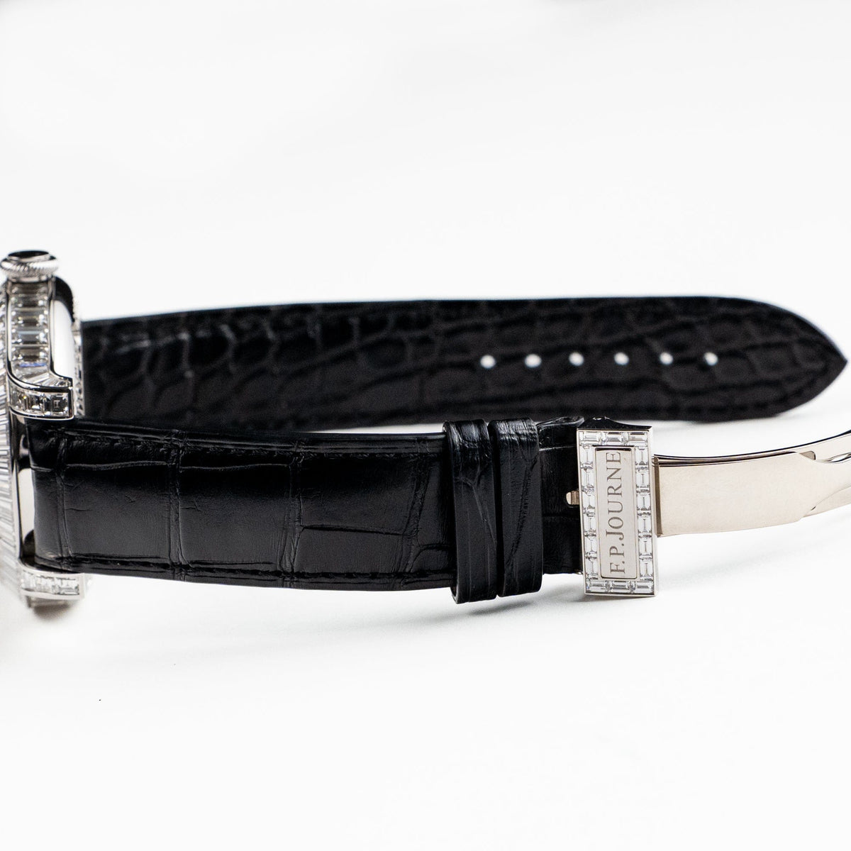 F.P.Journe Tourbillon Souverain Joaillerie Diamants Ref. TVJ Platinum Black Dial Diamond Bezel