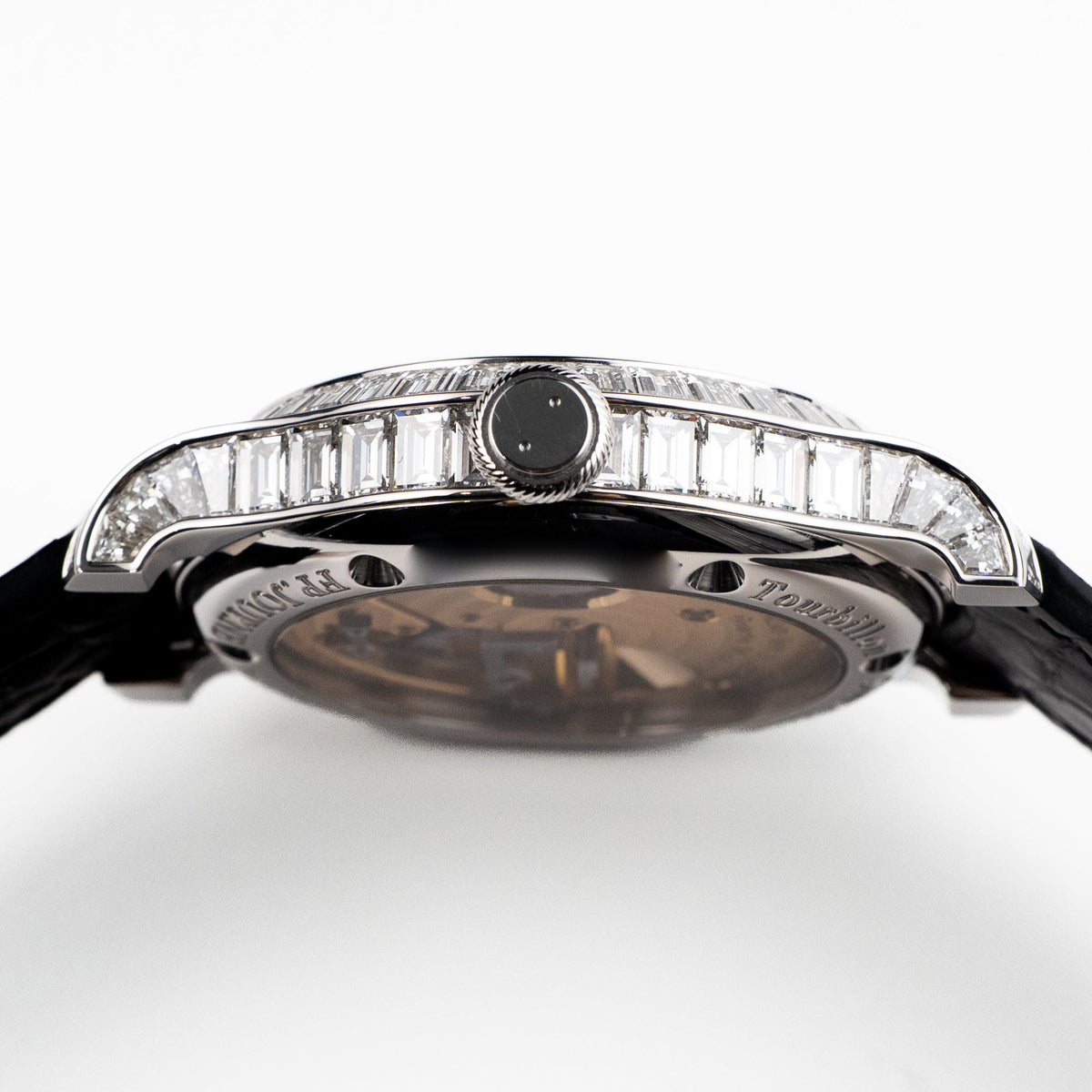 F.P.Journe Tourbillon Souverain Joaillerie Diamants Ref. TVJ Platinum Black Dial Diamond Bezel