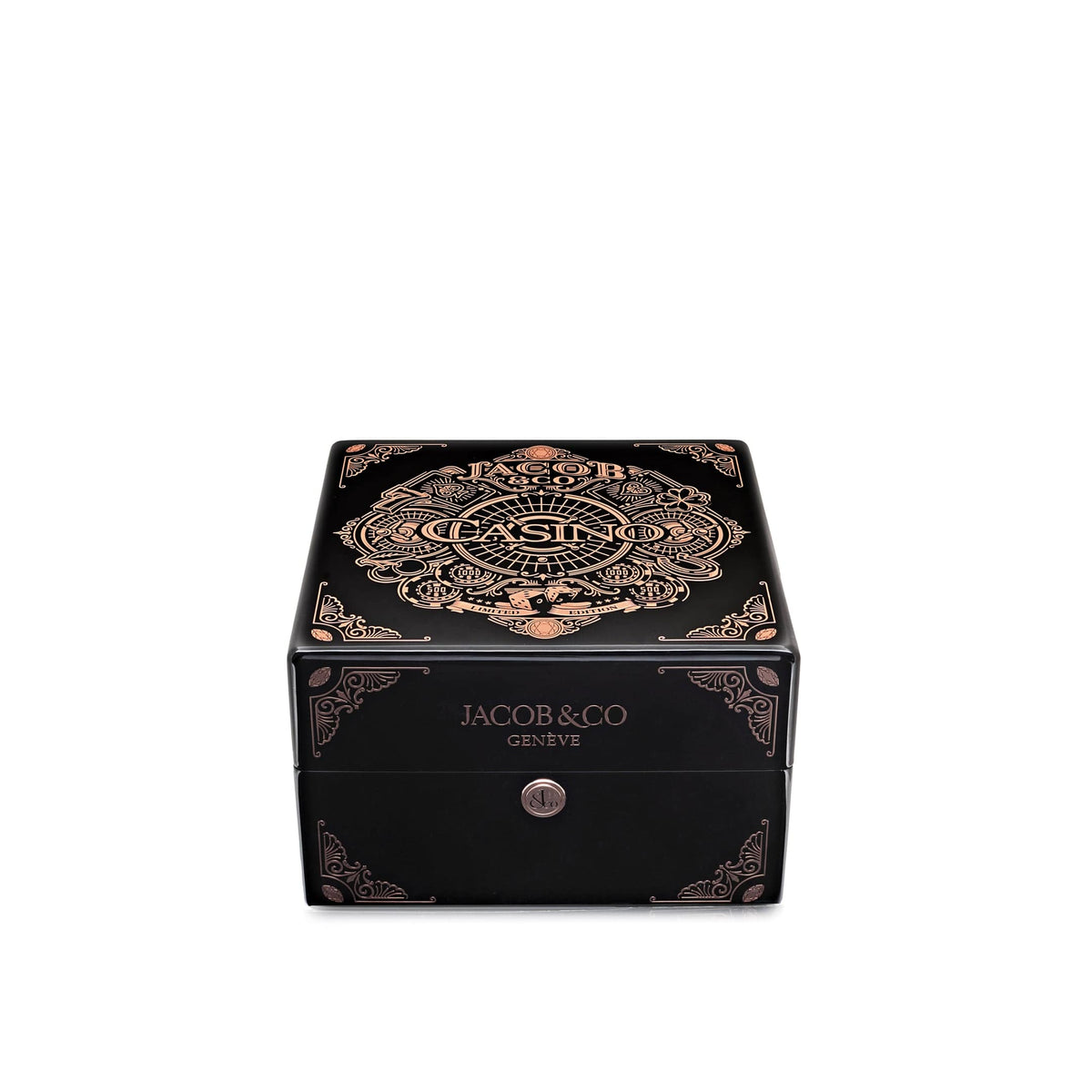 Jacob & Co. 'The Casino Tourbillon' CA100.40.AA.AA.ABALA Rose Gold Black Onyx Dial Limited Edition