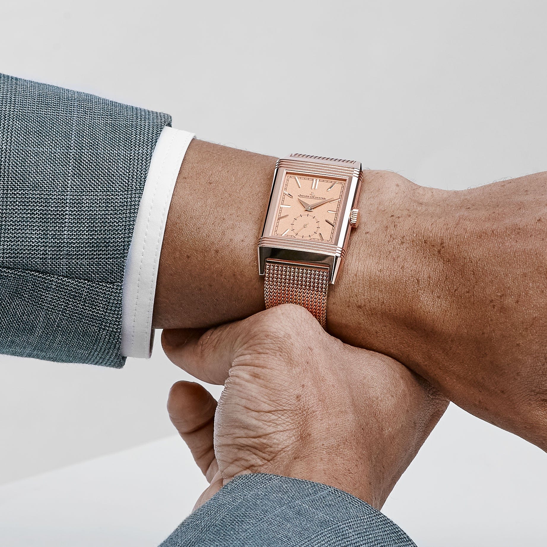 Jaeger-LeCoultre Reverso Tribute Q713216J Monoface Small Seconds Rose Gold Grained Rose Gold Dial