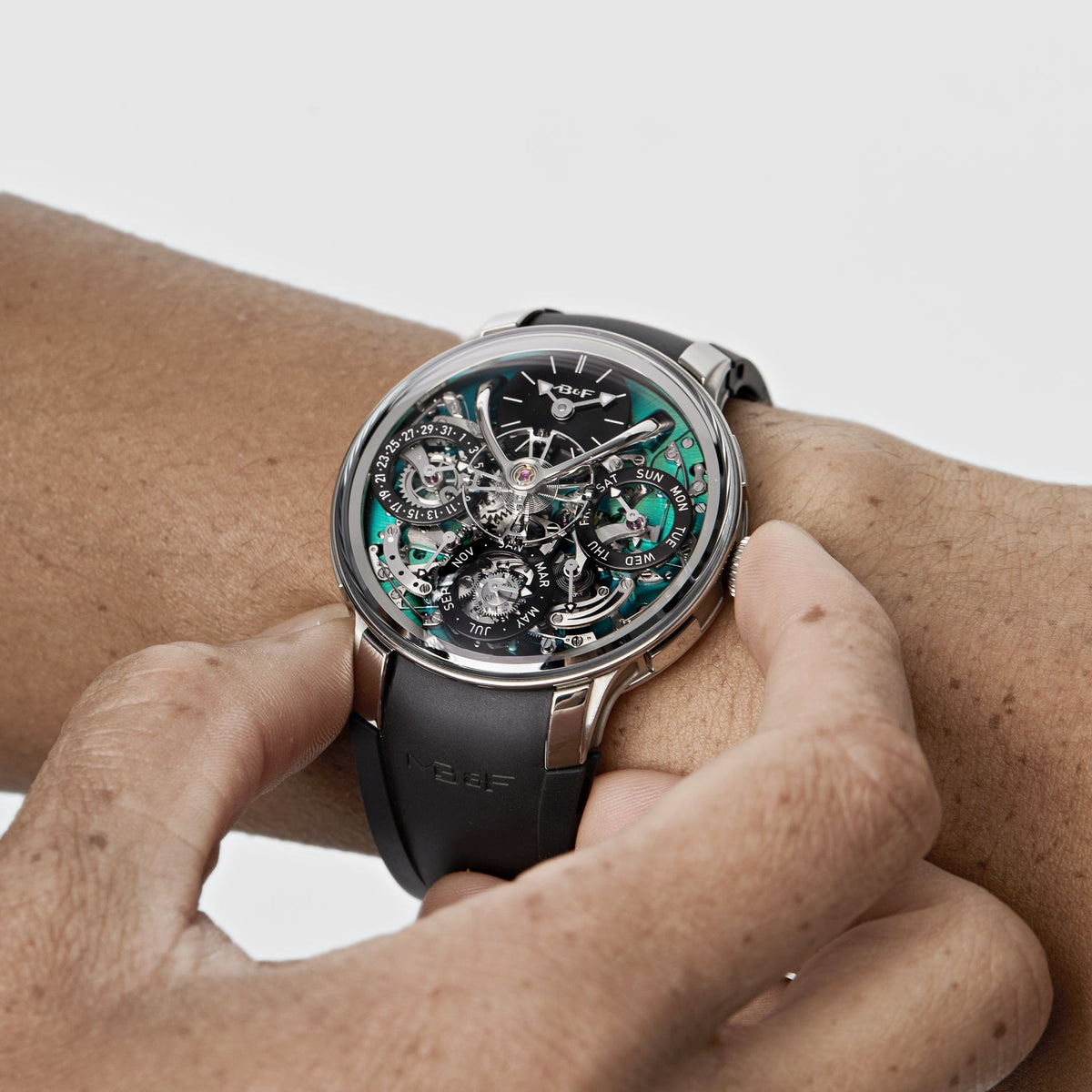 MB&F Legacy Machine Perpetual EVO 07.T.GU Titanium Green Dial (2023)