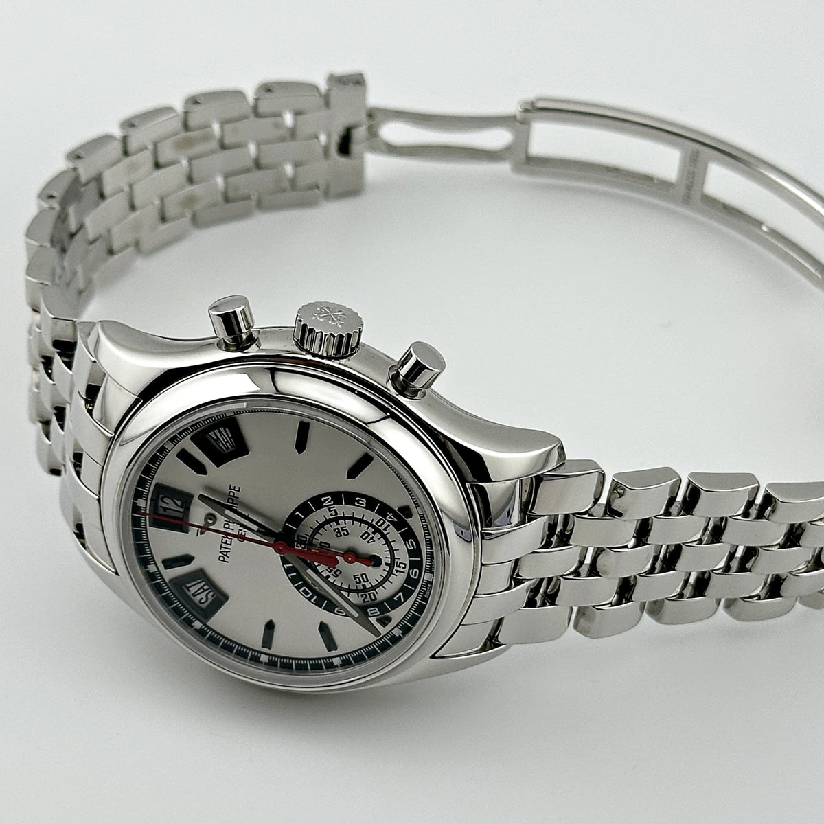 Patek Philippe 5960/1A-001 Annual Calendar Chronograph Stainless Steel White Dial