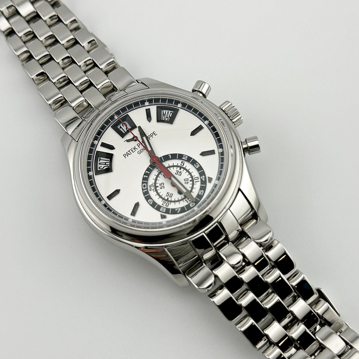 Patek Philippe 5960/1A-001 Annual Calendar Chronograph Stainless Steel White Dial