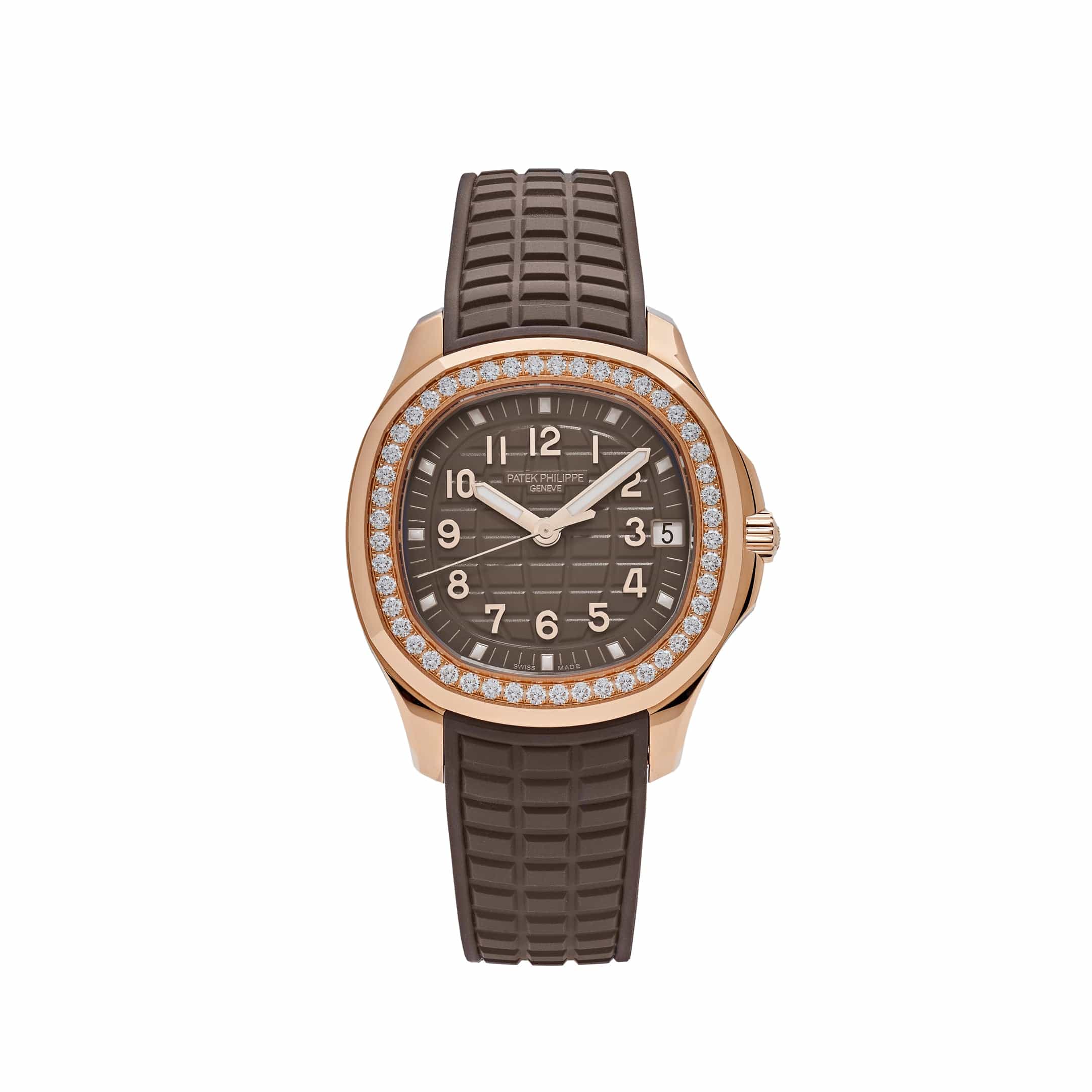 Patek Philippe Aquanaut 5268/200R-010 Rose Gold Taupe Brown Dial Diamond Bezel