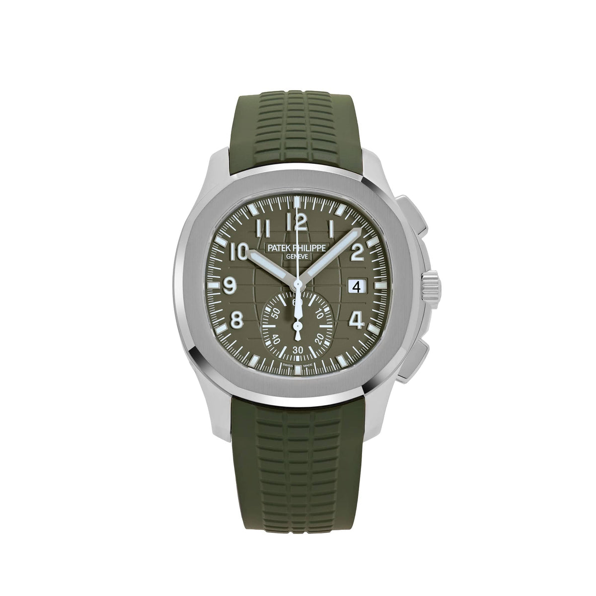 Patek Philippe Aquanaut 5968G-010 Chronograph White Gold Khaki Green Dial