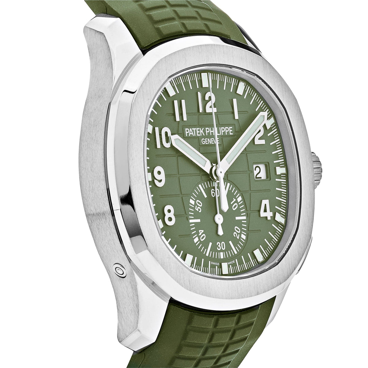 Patek Philippe Aquanaut 5968G-010 Chronograph White Gold Khaki Green Dial