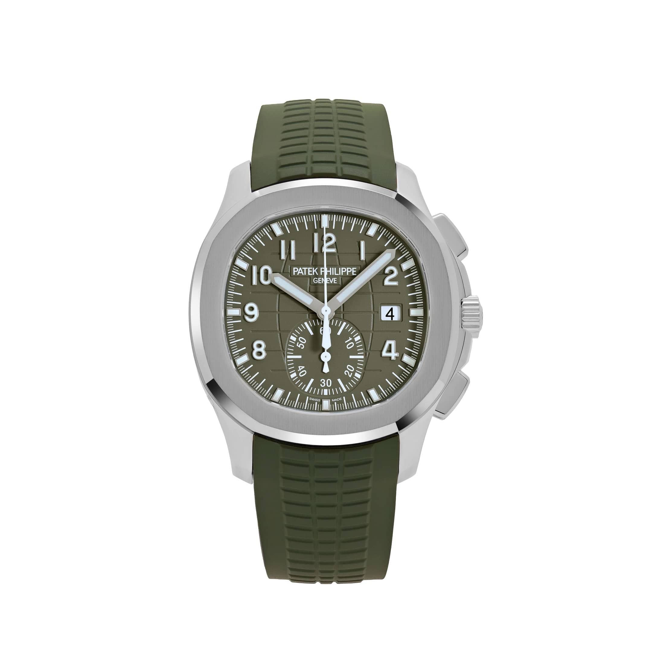 Patek Philippe Aquanaut 5968G-010 Chronograph White Gold Khaki Green Dial (2025)