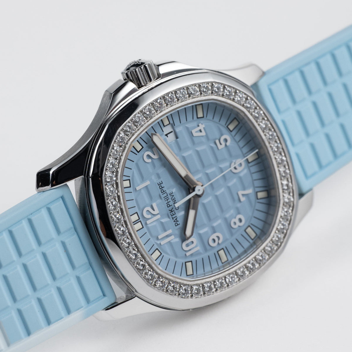 Patek Philippe Aquanaut Luce 5067A-017 'Ladies' Stainless Steel Blue Dial Diamond Bezel