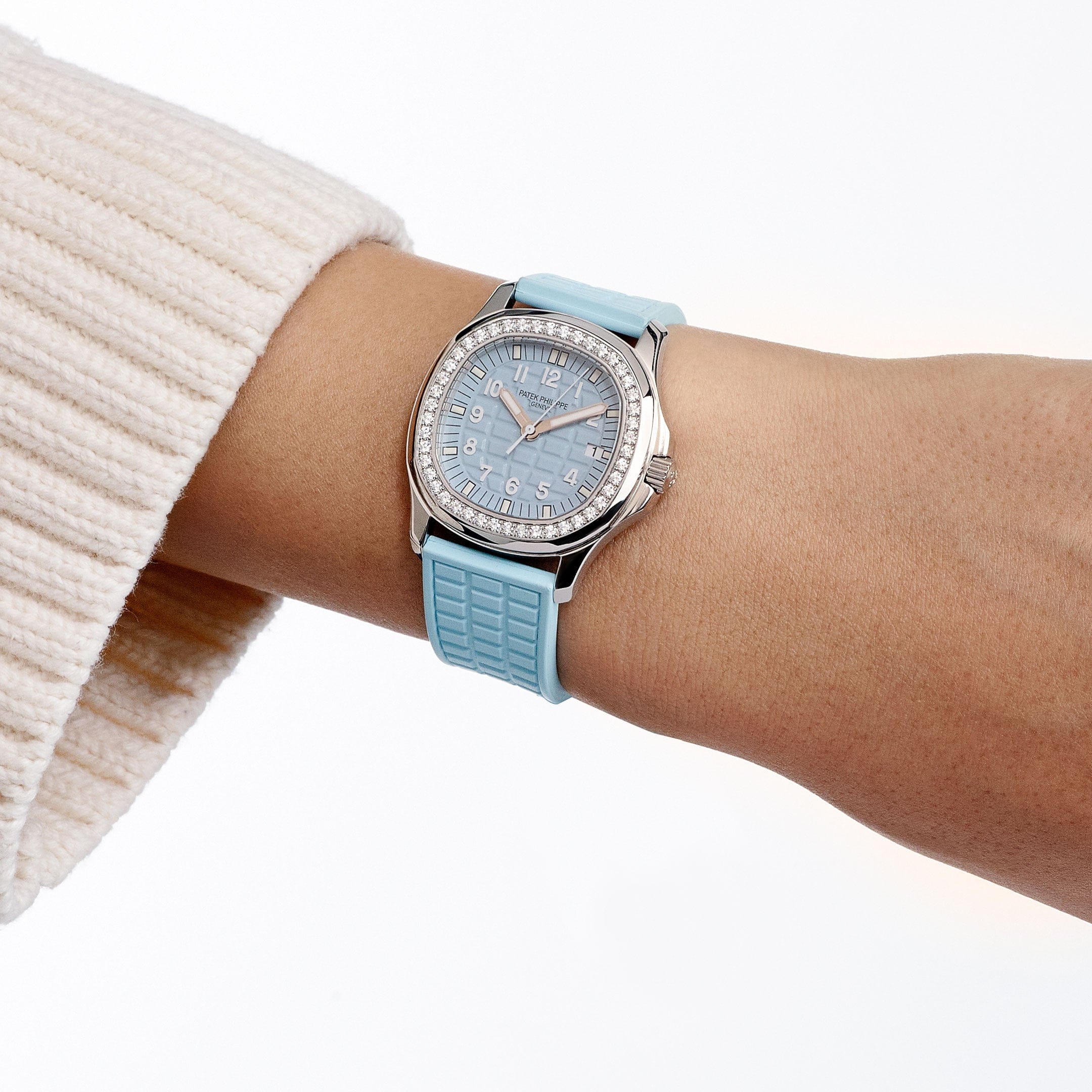Patek Philippe Aquanaut Luce 5067A-017 'Ladies' Stainless Steel Blue Dial Diamond Bezel