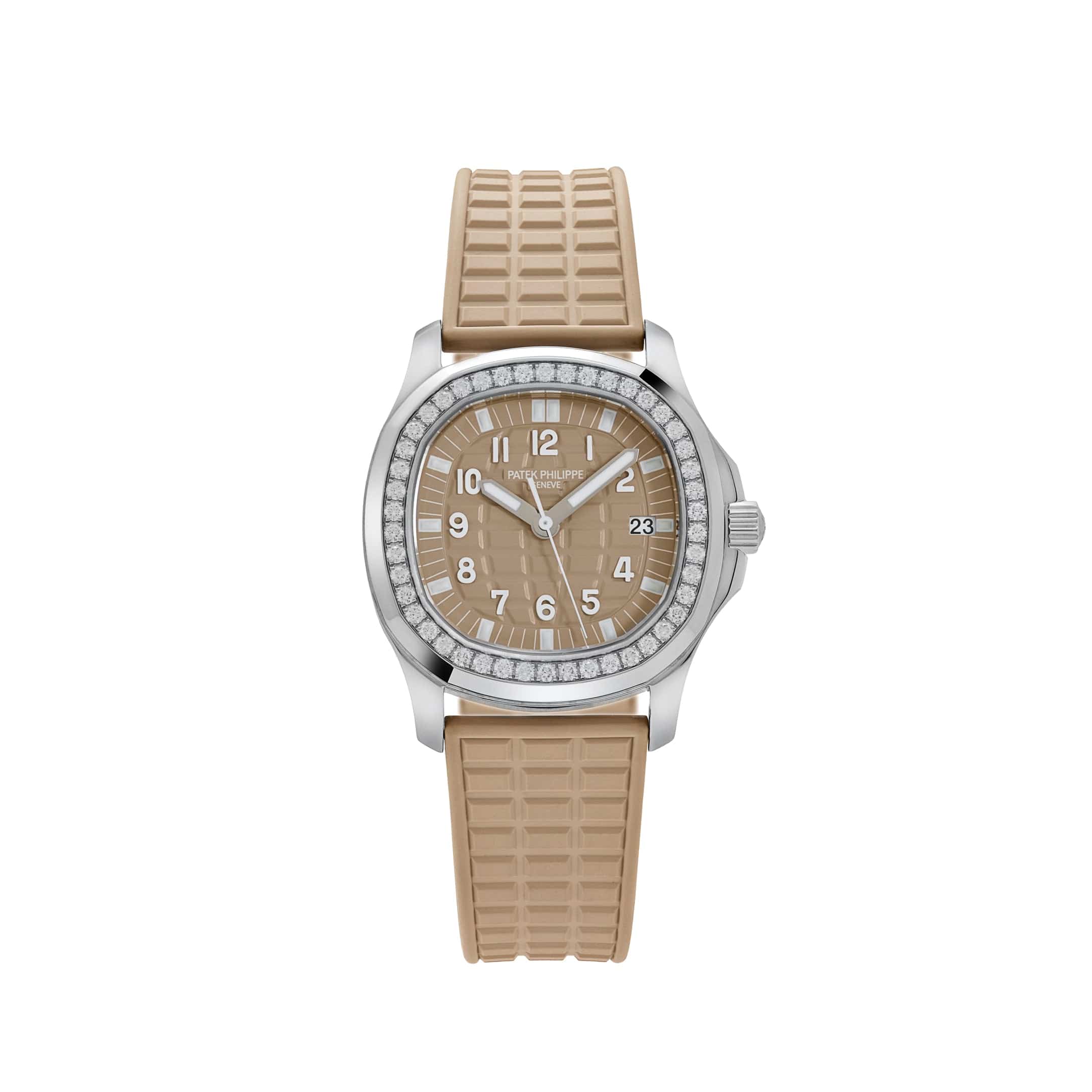 Patek Philippe Aquanaut Luce 5067A-020 'Ladies' Stainless Steel Honey Beige Dial Diamond Bezel