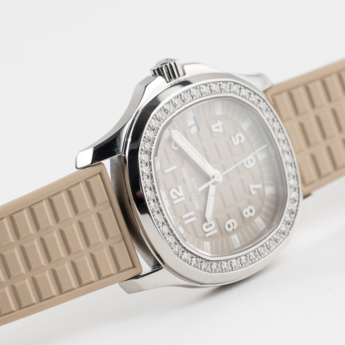 Patek Philippe Aquanaut Luce 5067A-020 'Ladies' Stainless Steel Honey Beige Dial Diamond Bezel