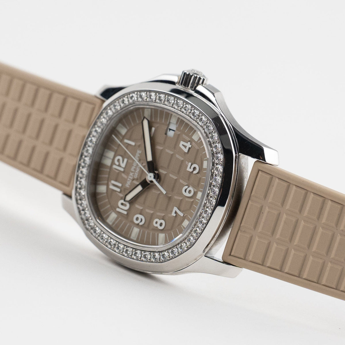 Patek Philippe Aquanaut Luce 5067A-020 'Ladies' Stainless Steel Honey Beige Dial Diamond Bezel