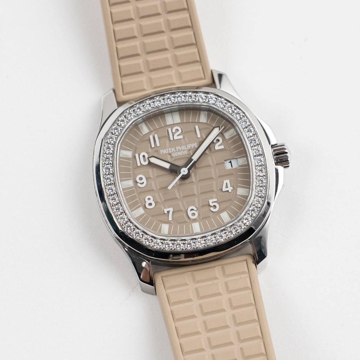 Patek Philippe Aquanaut Luce 5067A-020 'Ladies' Stainless Steel Honey Beige Dial Diamond Bezel