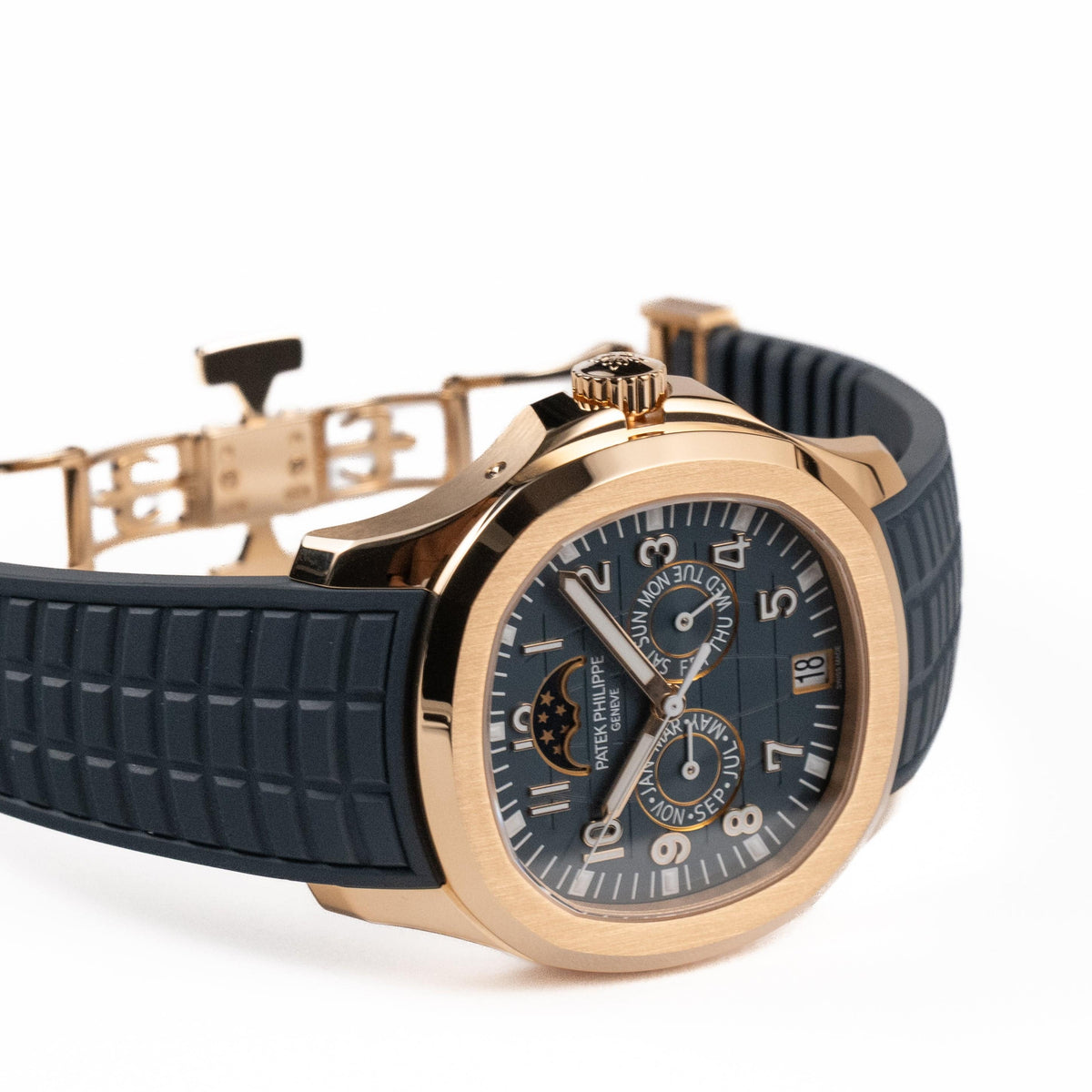 Patek Philippe Aquanaut Luce 5261R-001 Annual Calendar Moon Phases Rose Gold Blue-Gray Dial (2025)