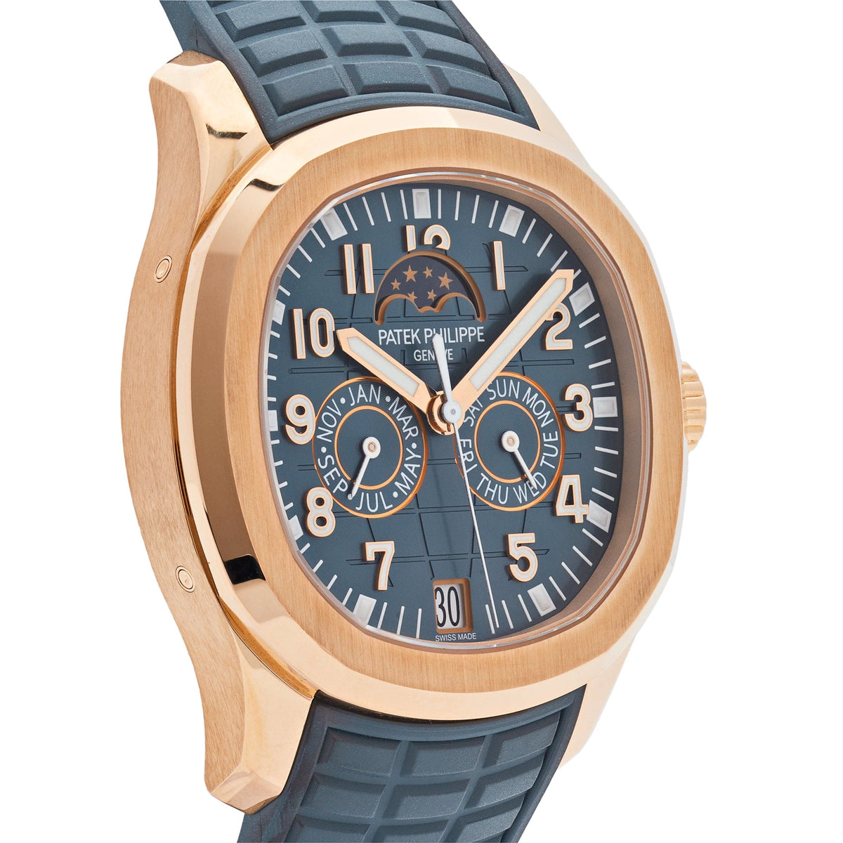 Patek Philippe Aquanaut Luce 5261R-001 Annual Calendar Moon Phases Rose Gold Blue-Gray Dial