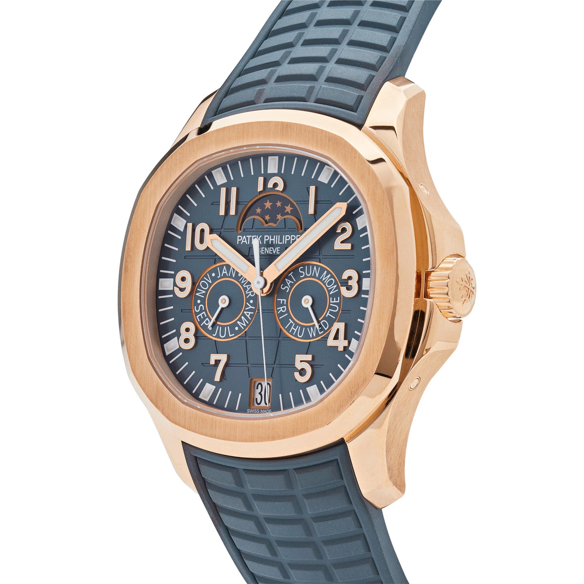 Patek Philippe Aquanaut Luce 5261R-001 Annual Calendar Moon Phases Rose Gold Blue-Gray Dial