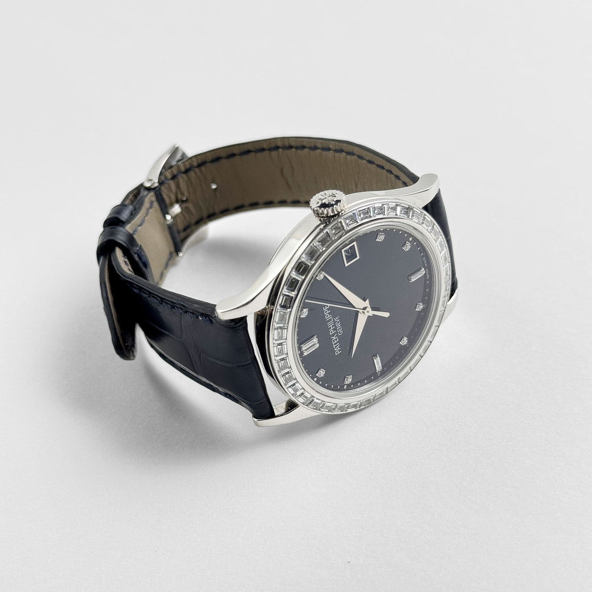 Patek Philippe Calatrava 5298P-012 Platinum Black Diamond Dial Diamond Bezel (2015)