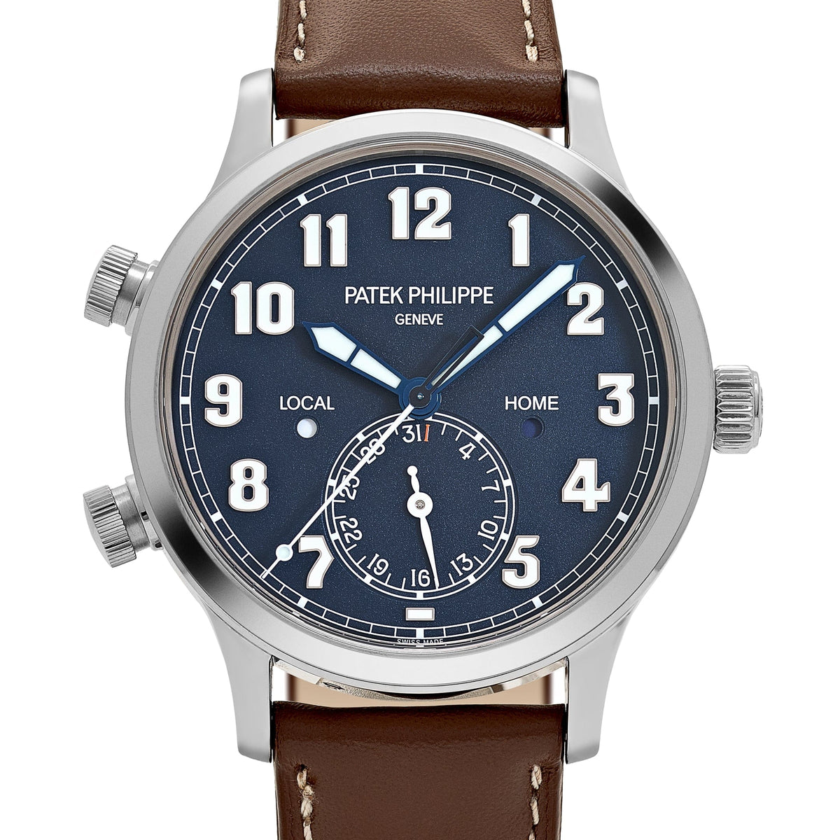 Patek Philippe Calatrava 5524G-001 'Pilot' Travel Time White Gold Blue Dial