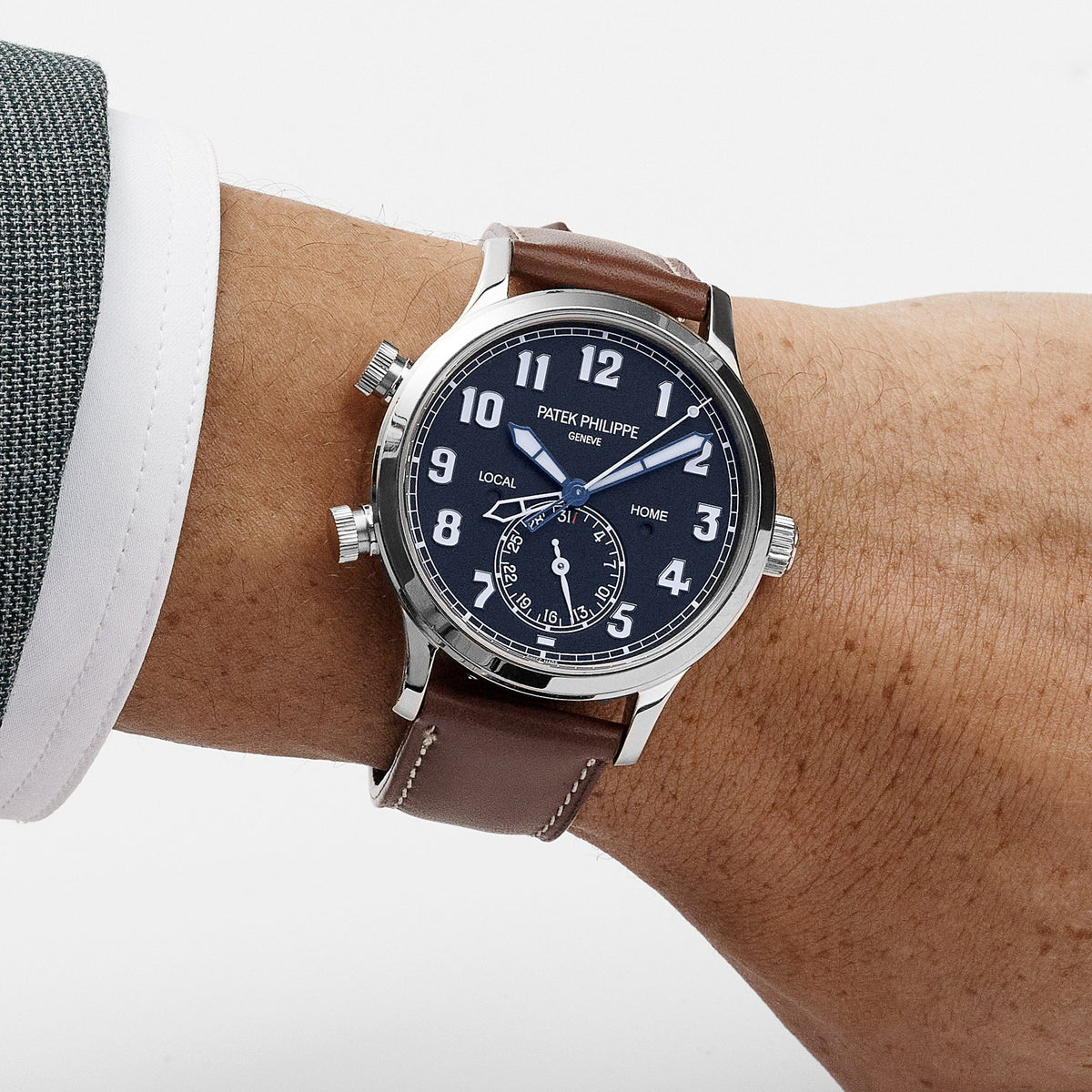 Patek Philippe Calatrava 5524G-001 'Pilot' Travel Time White Gold Blue Dial