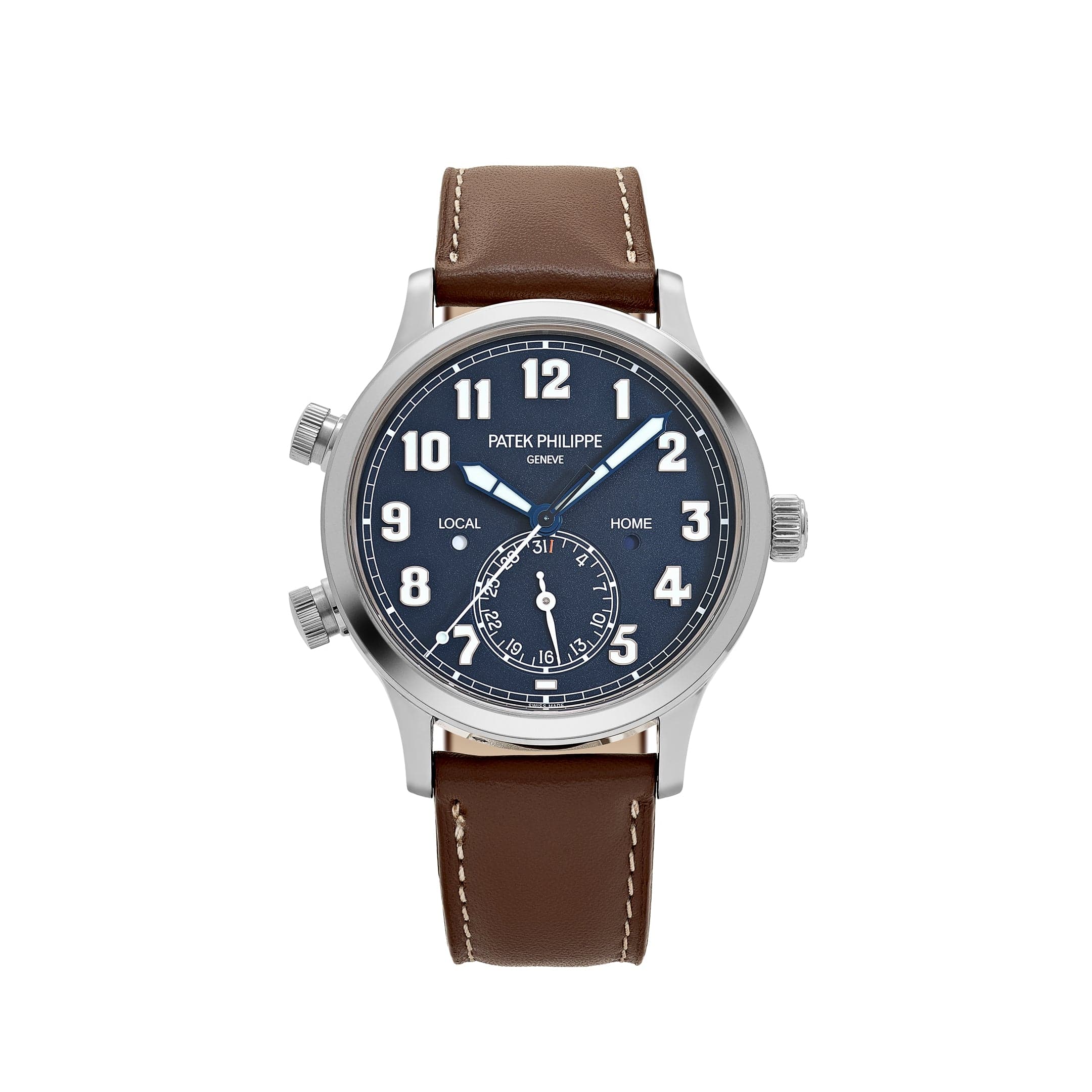 Patek Philippe Calatrava 5524G-001 'Pilot' Travel Time White Gold Blue Dial