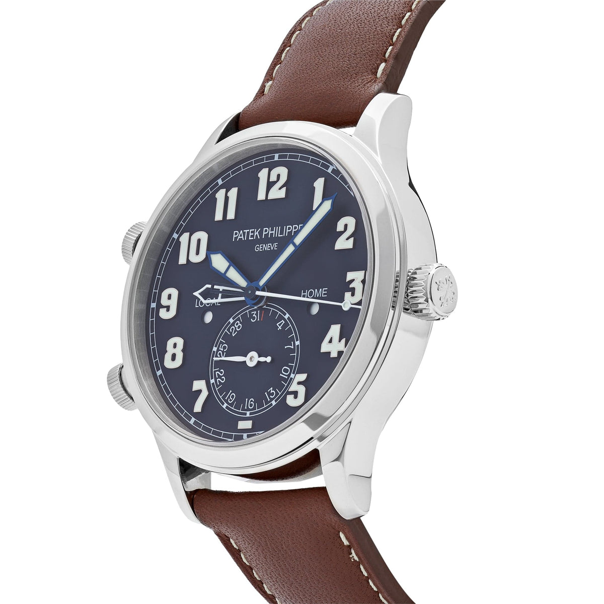 Patek Philippe Calatrava 5524G-001 'Pilot' Travel Time White Gold Blue Dial