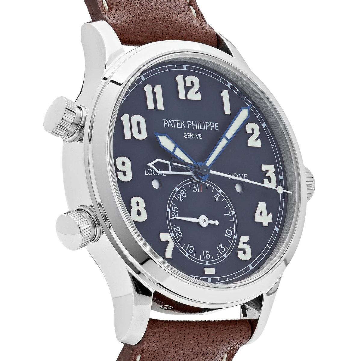 Patek Philippe Calatrava 5524G-001 'Pilot' Travel Time White Gold Blue Dial