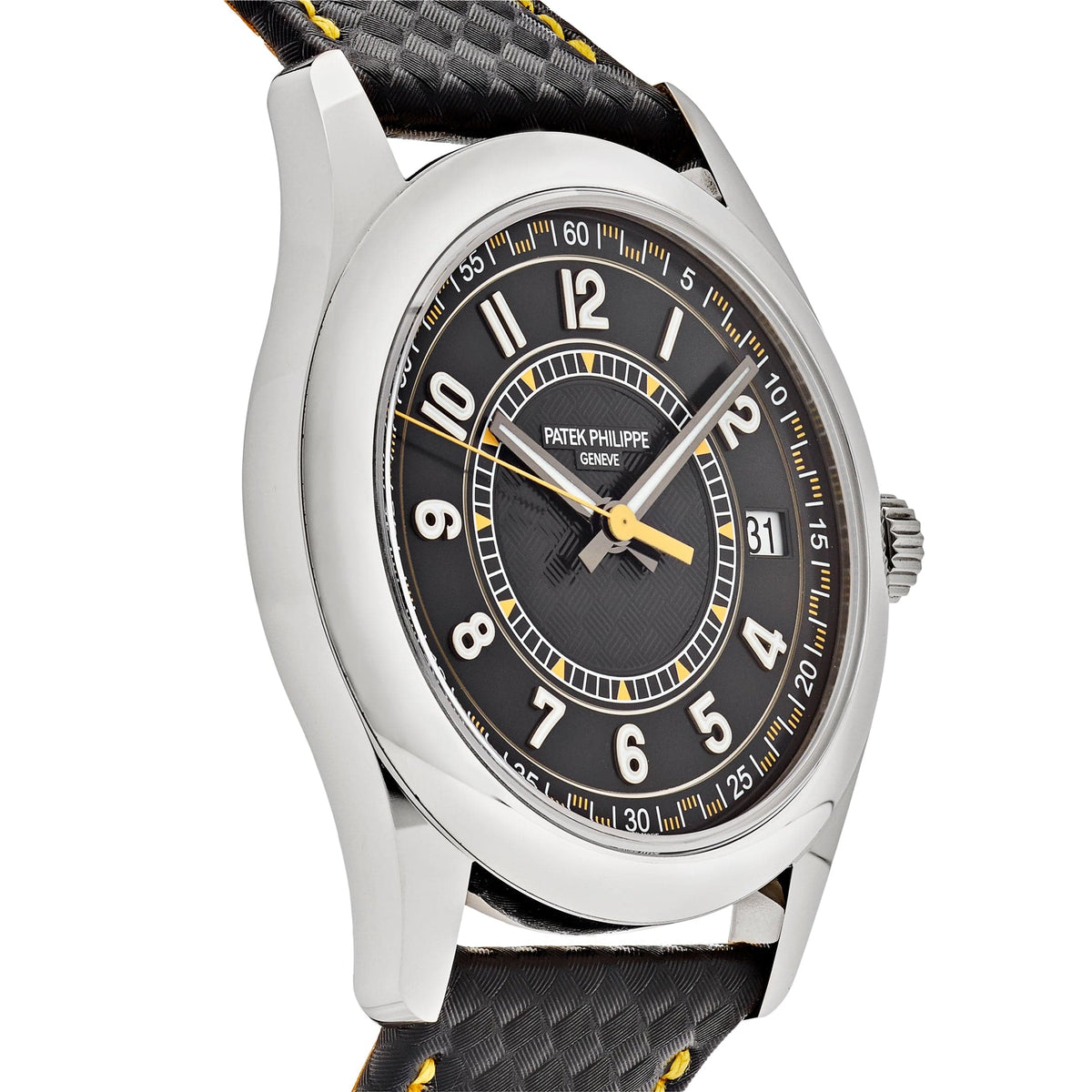 Patek Philippe Calatrava 6007G-001 White Gold Black Dial Yellow Accents (2023)