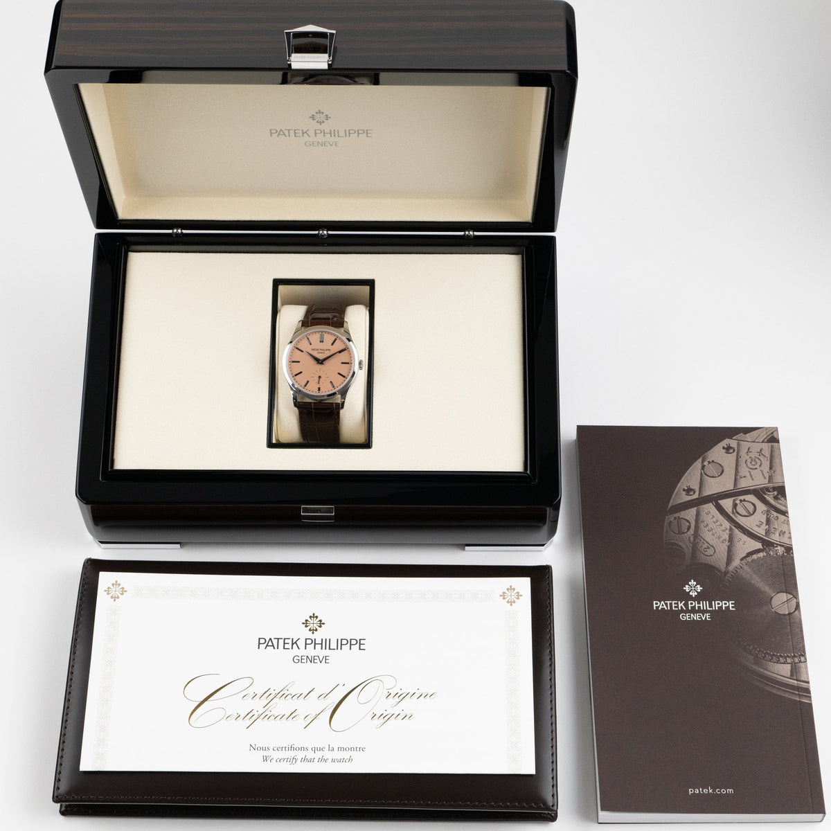 Patek Philippe Calatrava 6196P-001 Platinum Rose-Gilt Opaline Dial