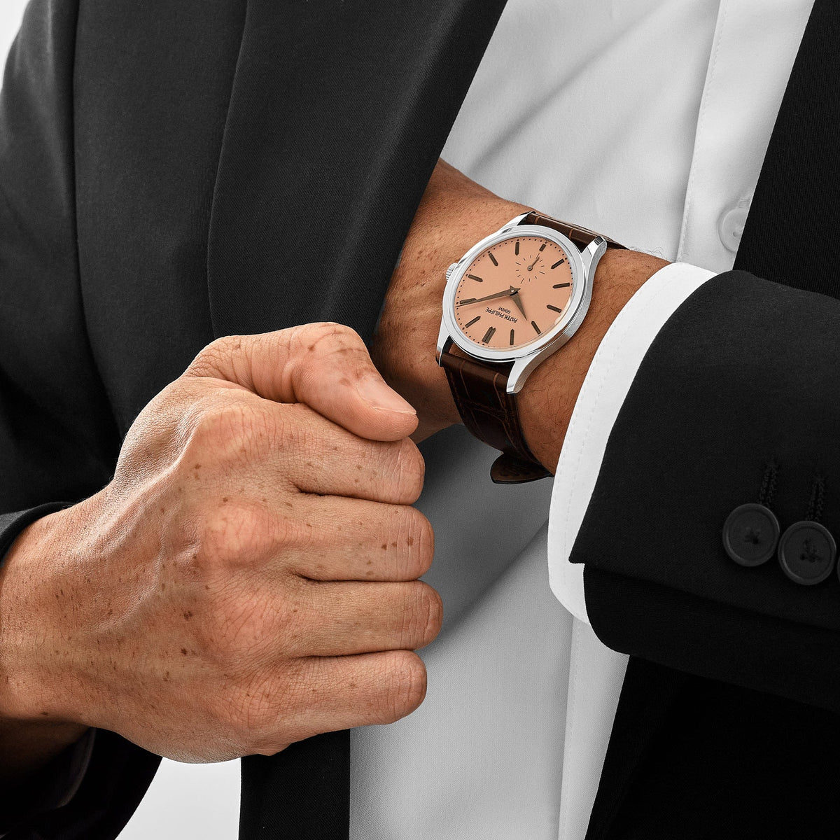 Patek Philippe Calatrava 6196P-001 Platinum Rose-Gilt Opaline Dial