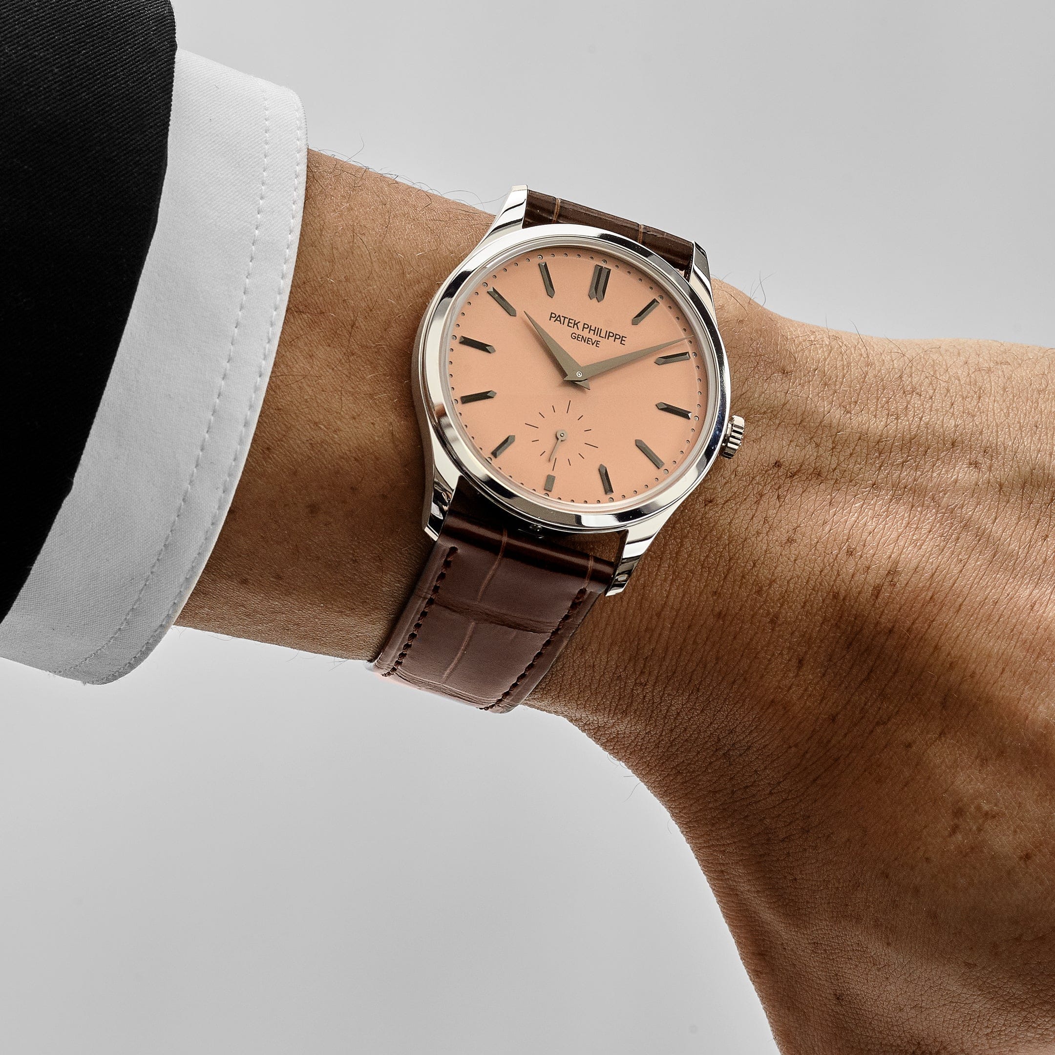 Patek Philippe Calatrava 6196P-001 Platinum Rose-Gilt Opaline Dial