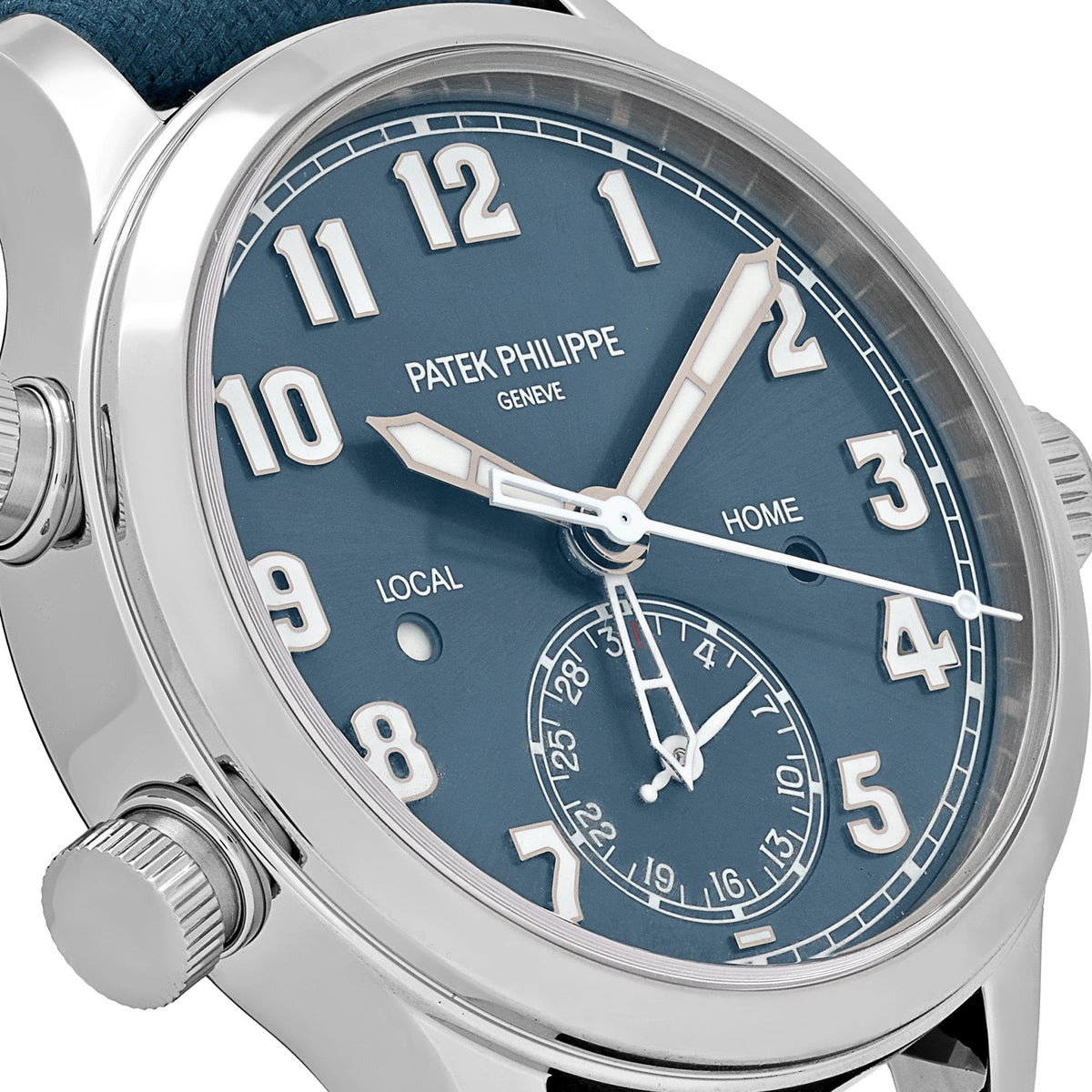 Patek Philippe Calatrava 7234A-001 'Pilot' Travel Time Stainless Steel Blue-Grey Dial Singapore Edition (2019)
