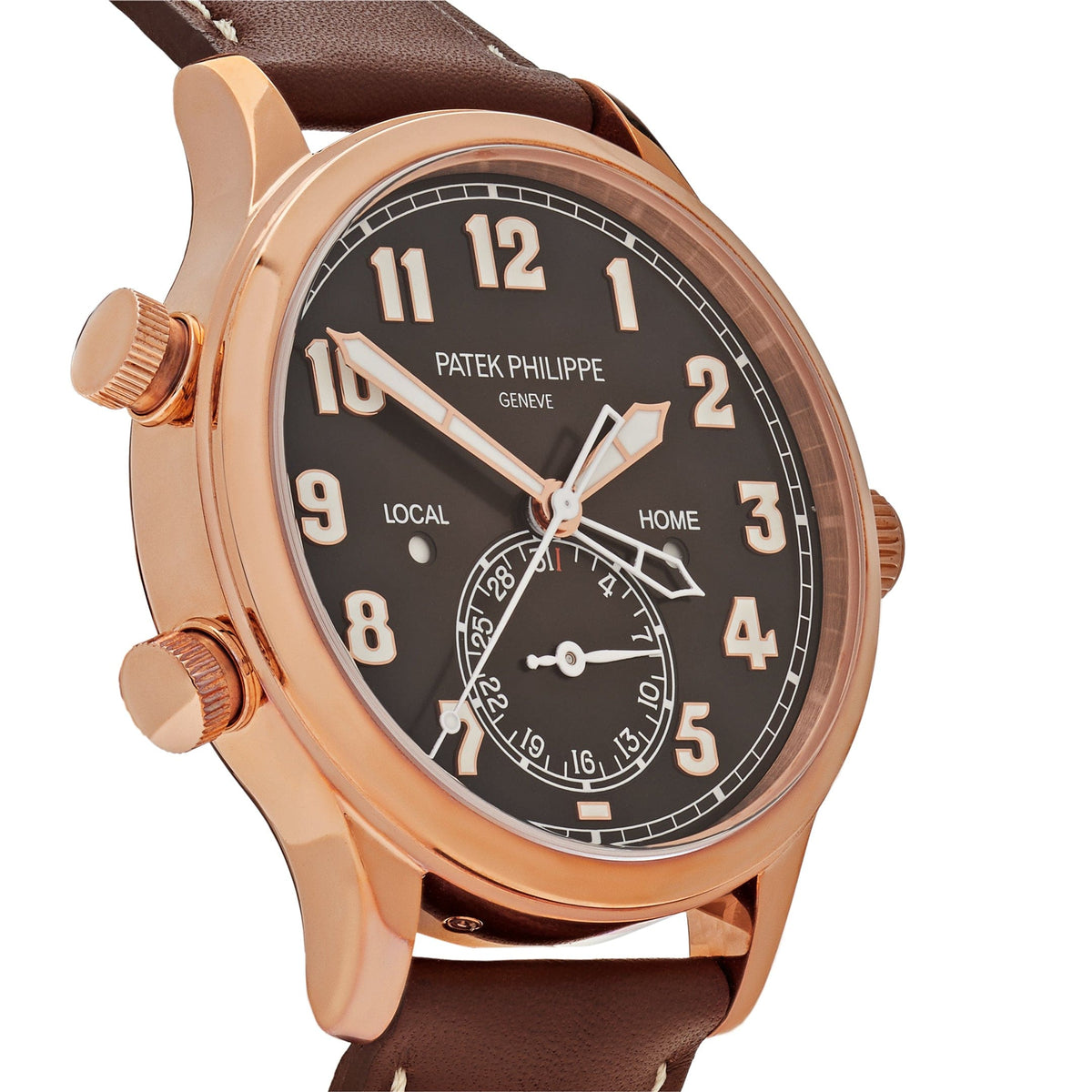 Patek Philippe Calatrava 5524R-001 'Pilot' Travel Time Rose Gold Brown Dial