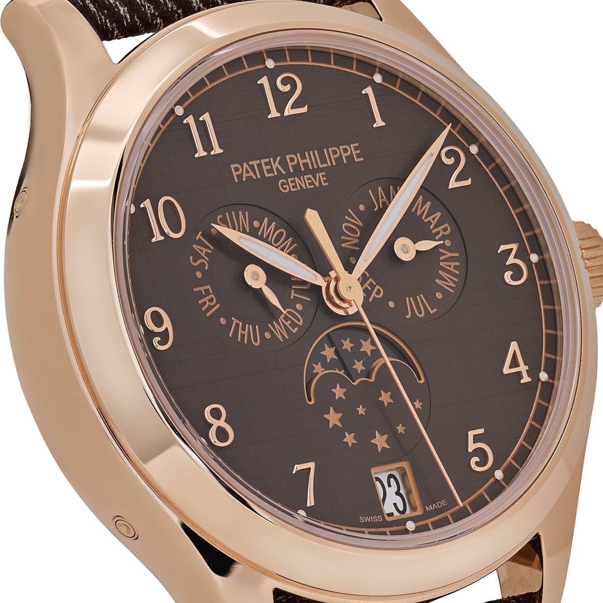 Patek Philippe Complications 4946R-001 Annual Calendar Moon Phases Rose Gold Chestnut Satin Dial (2025)