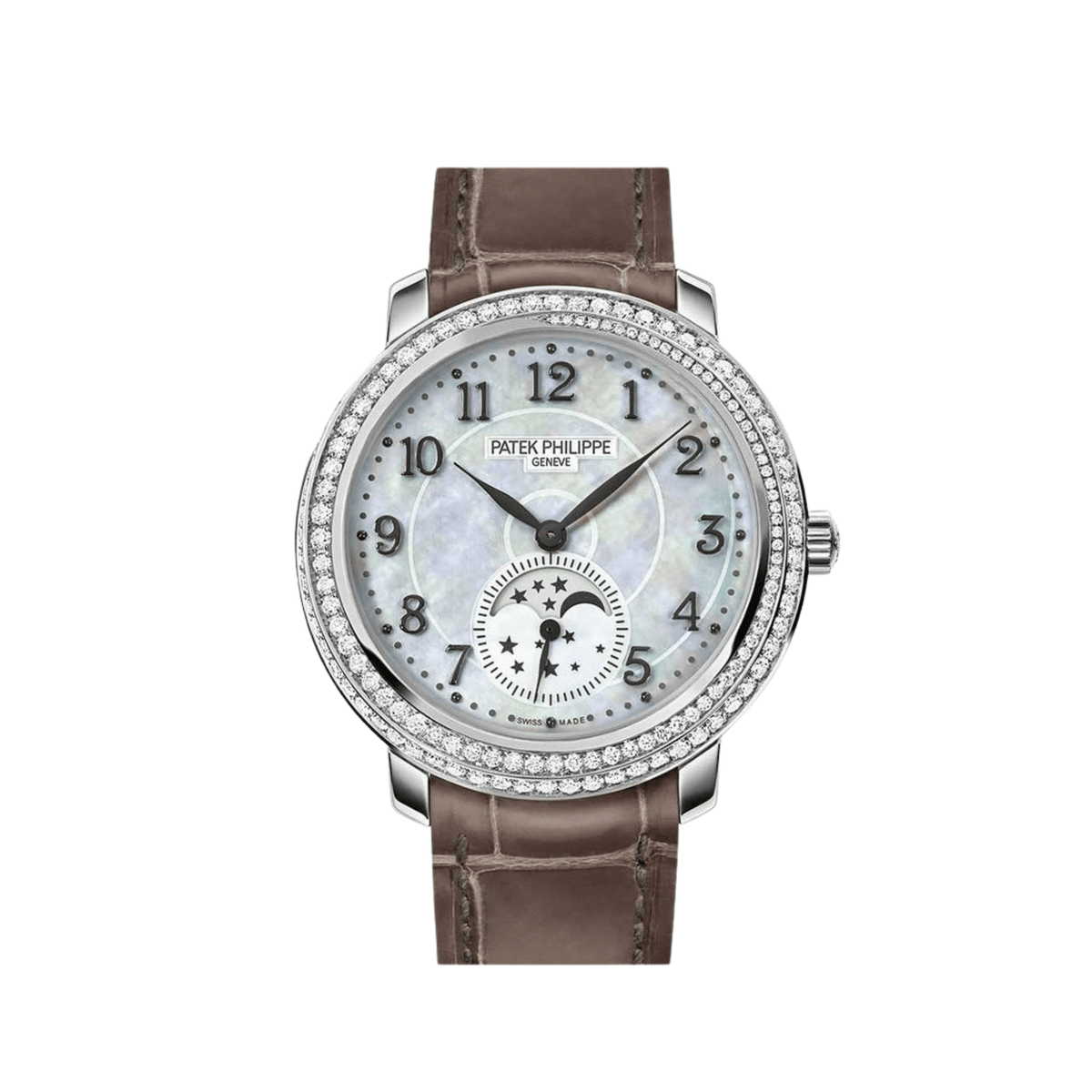 Patek Philippe Complications 4968G-010 'Ladies' Moon Phases White Gold Mother of Pearl Dial Diamond Bezel