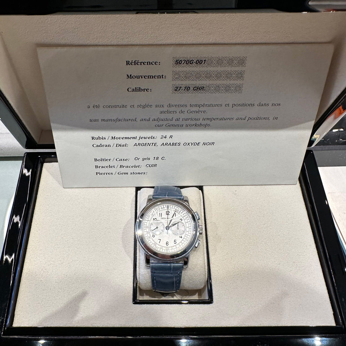 Patek Philippe Complications 5070G-001 Chronograph White Gold Silver Dial (2003)