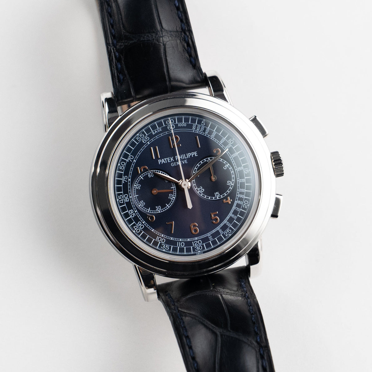 Patek Philippe Complications 5070P-001 Chronograph Platinum Blue Dial