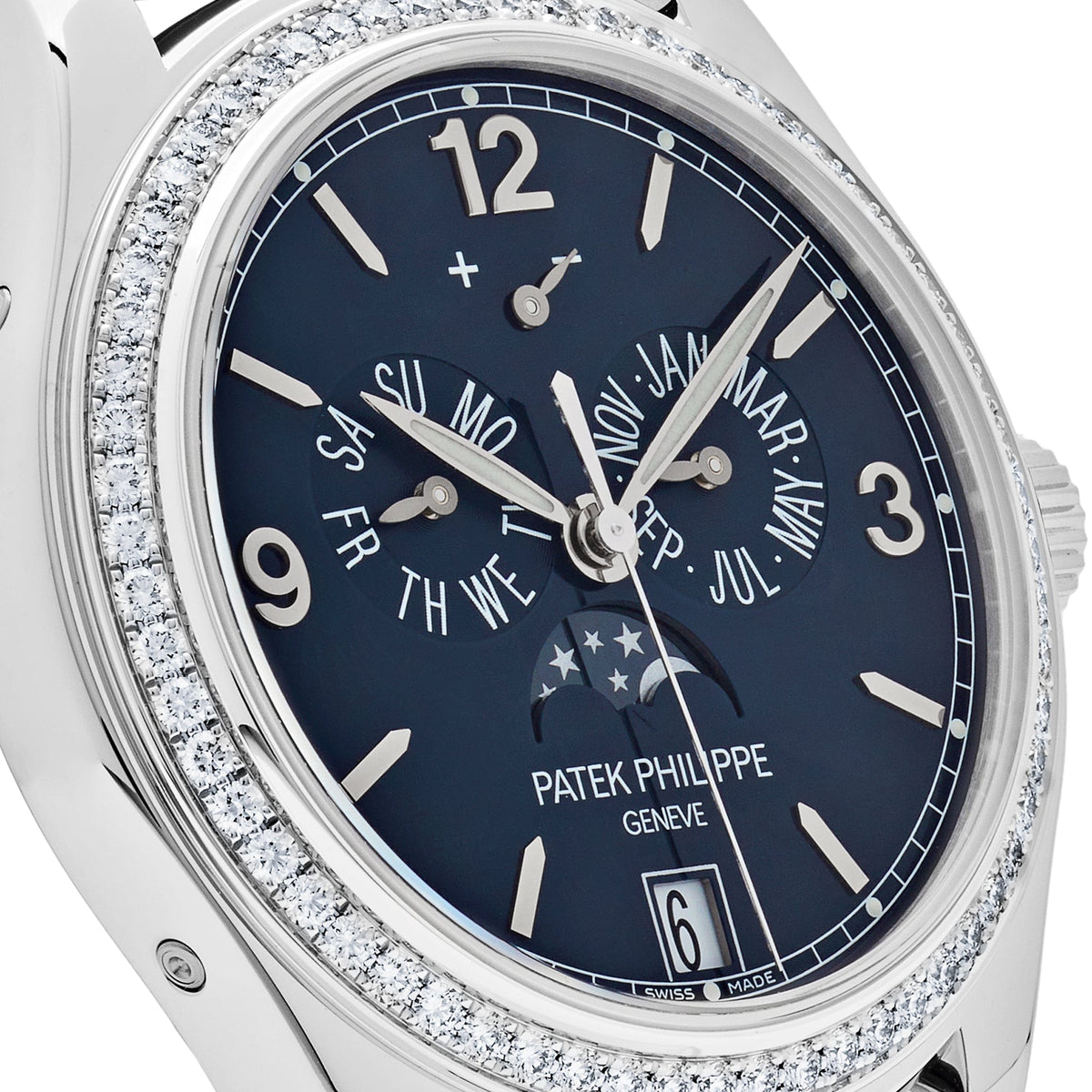 Patek Philippe Complications 5147G-001 Diamond Bezel Annual Calendar Moon Phases