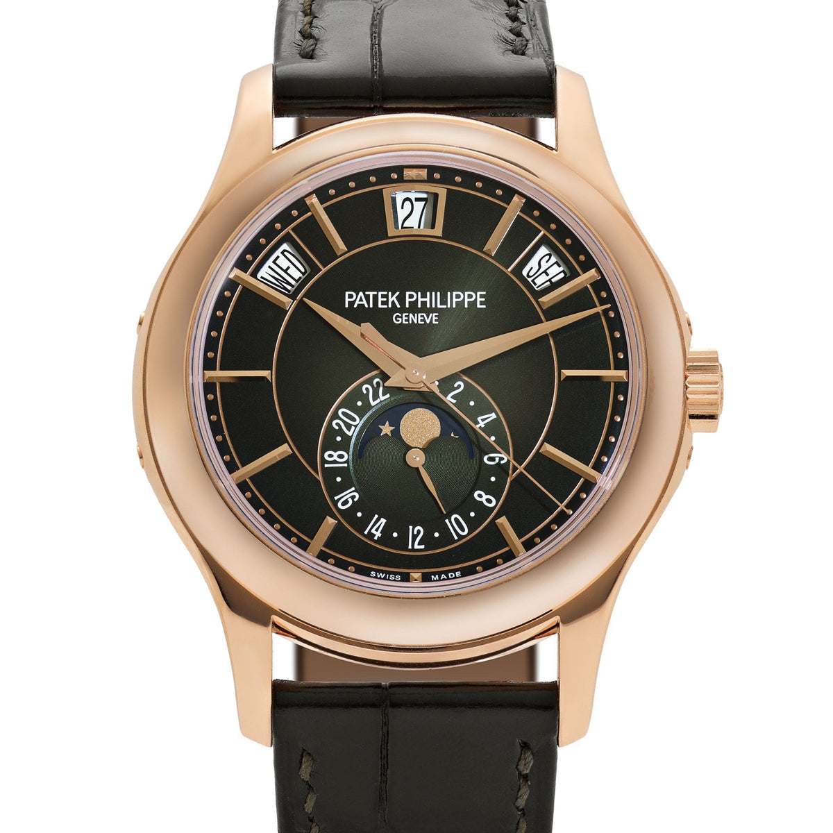 Patek Philippe Complications 5205R-011 Annual Calendar Moon Phases Rose Gold Green Dial (2026)