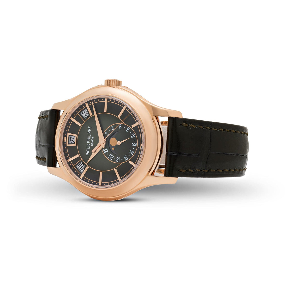 Patek Philippe Complications 5205R-011 Annual Calendar Moon Phases Rose Gold Green Dial (2026)