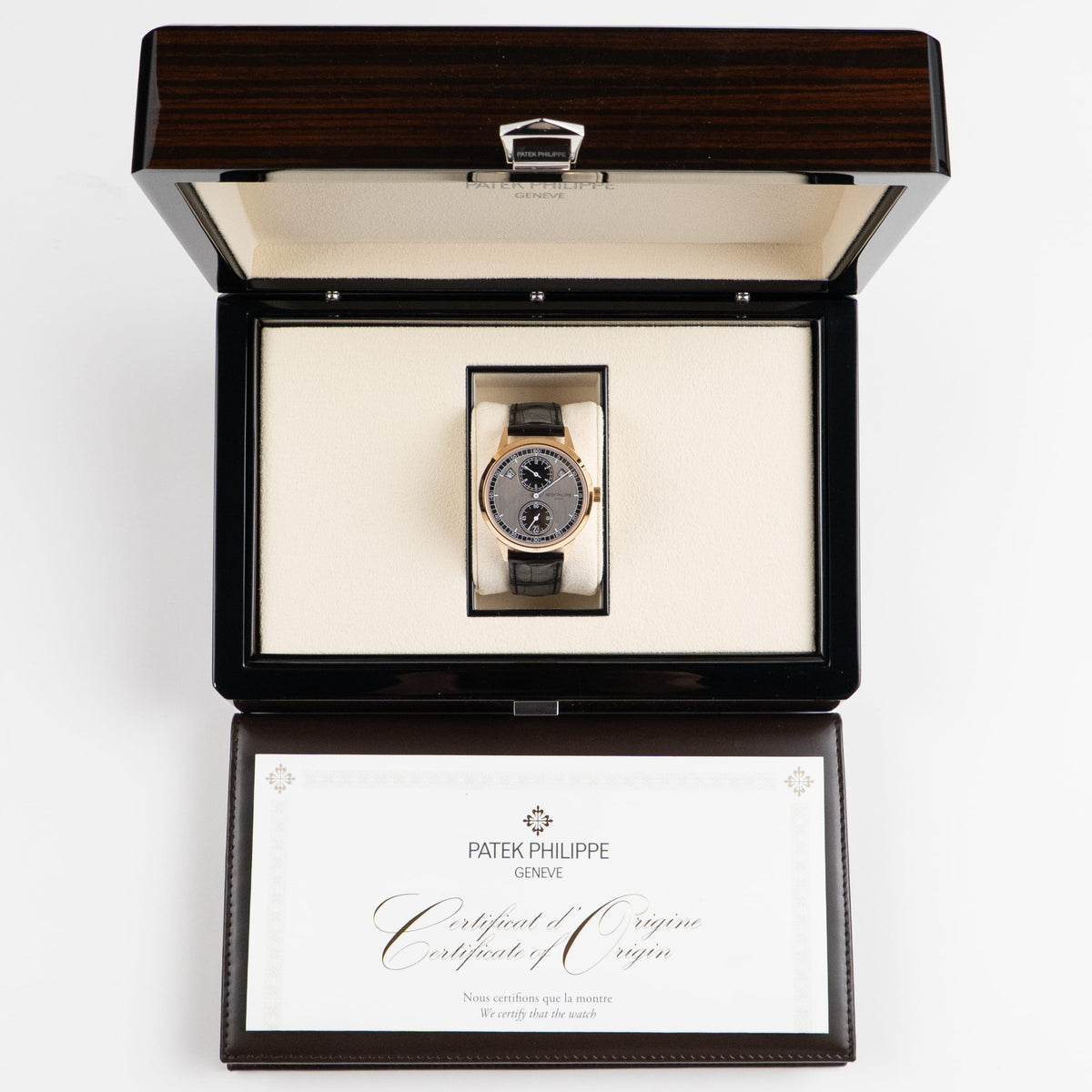 Patek Philippe Complications 5235/50R-001 Annual Calendar Regulator Display Rose Gold Gray Dial