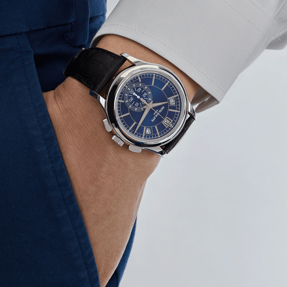 Patek Philippe Complications 5905P-001 Platinum Blue Dial Annual Calendar