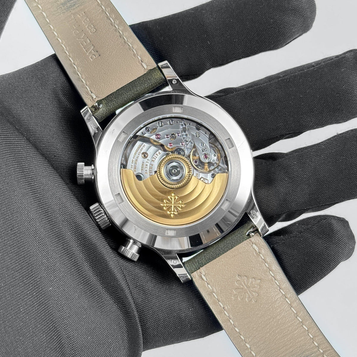Patek Philippe Complications 5924G-010 Calatrava 'Pilot' Travel Time Chronograph White Gold Green Dial (2023)