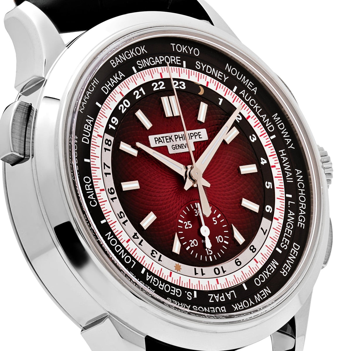 Patek Philippe Complications 5930G-011 ‘Singapore Edition’ World Time Flyback Chronograph White Gold Red Dial Limited Edition of 300 (2020)