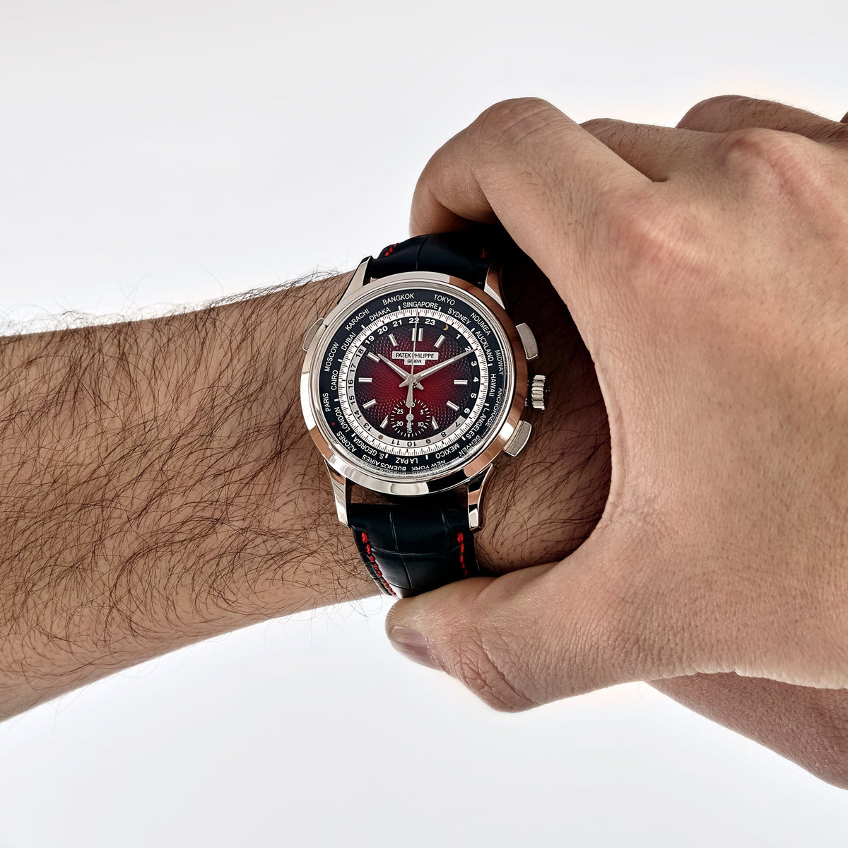 Patek Philippe Complications 5930G-011 ‘Singapore Edition’ World Time Flyback Chronograph White Gold Red Dial Limited Edition of 300 (2020)