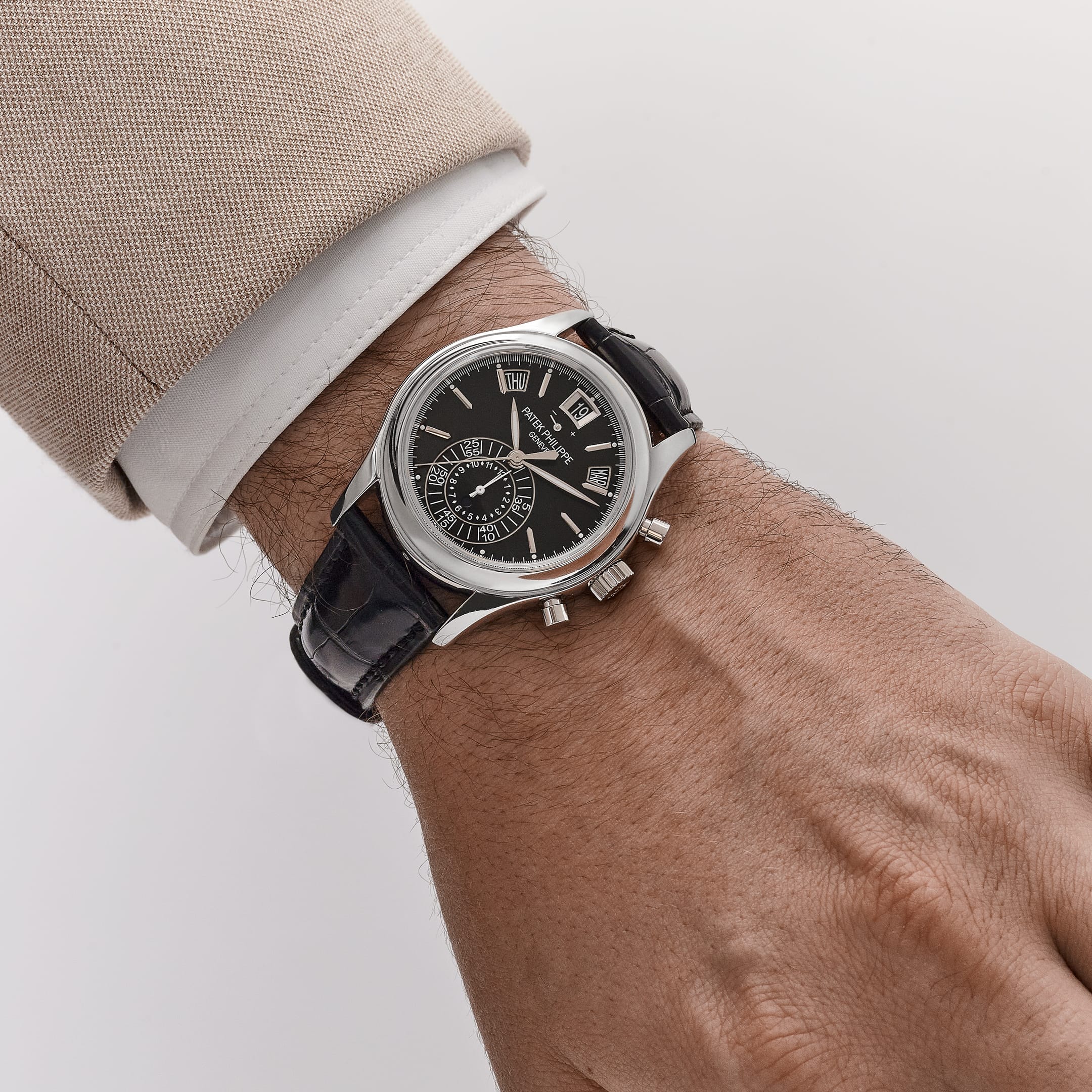 Patek Philippe Complications 5960P-016 Annual Calendar Chronograph Platinum Black Dial