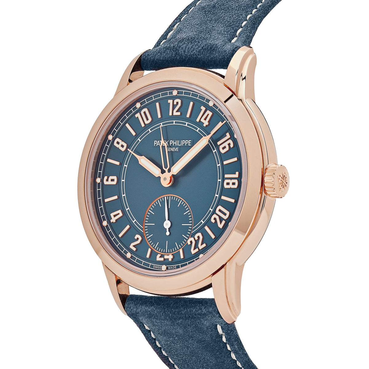 Patek Philippe Complications Calatrava 5224R-001 Travel Time Rose Gold Navy Blue Dial (2024)