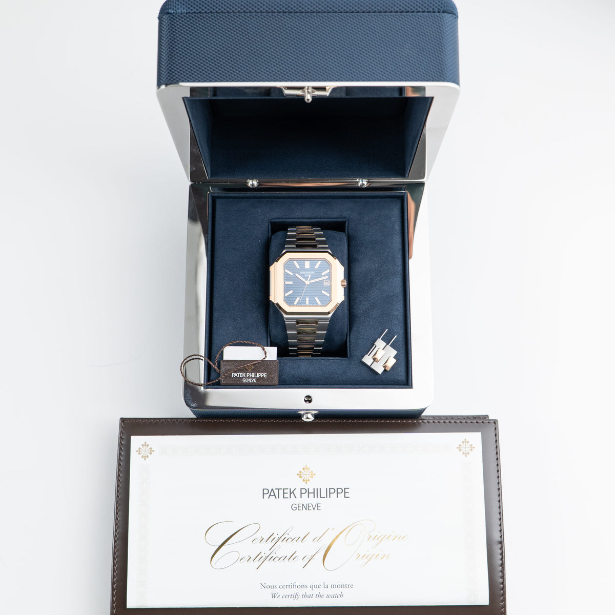 Patek Philippe Cubitus 5821/1AR-001 Stainless Steel Rose Gold Blue Dial (2024)