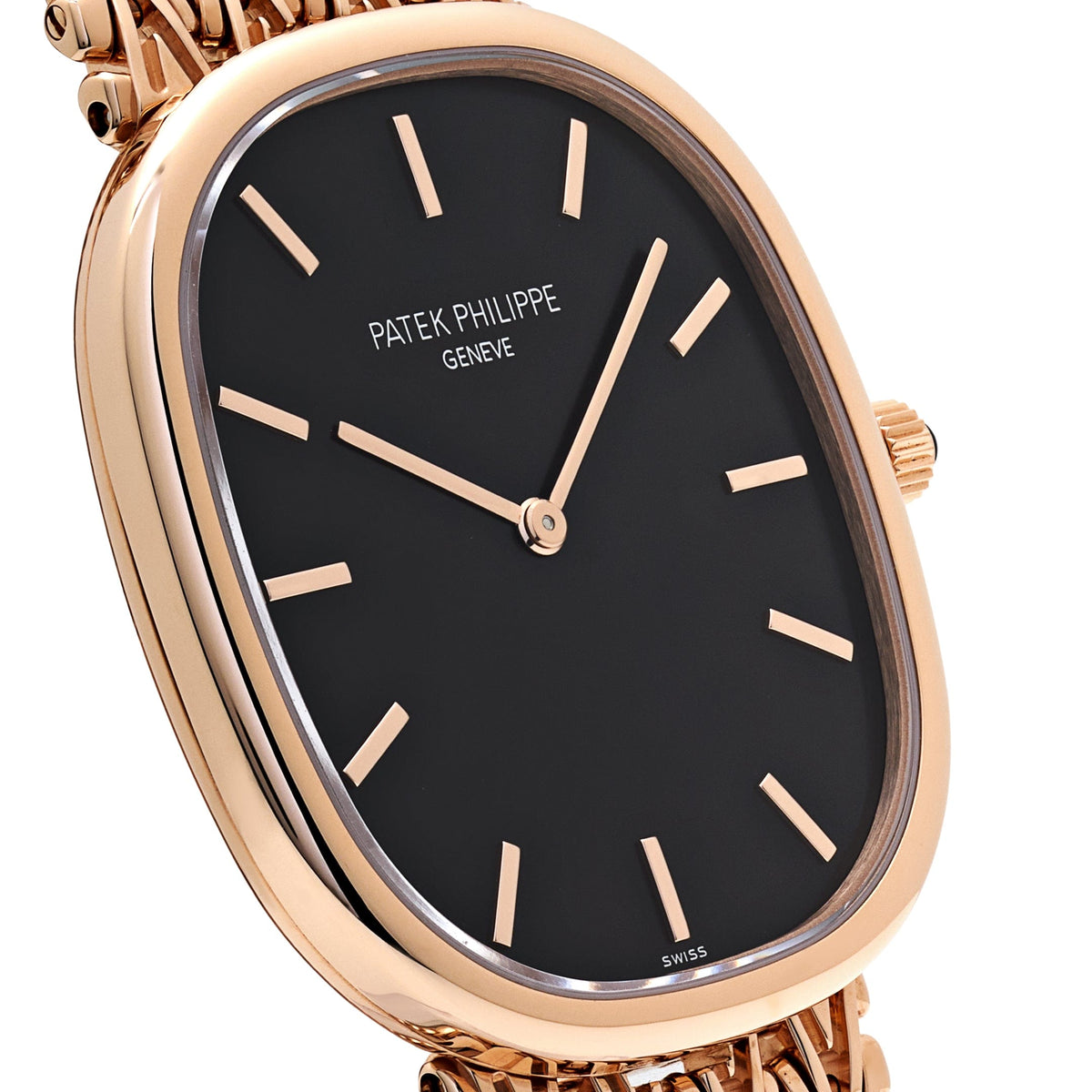 Patek Philippe Golden Ellipse 5738/1R-001 Rose Gold Black Dial